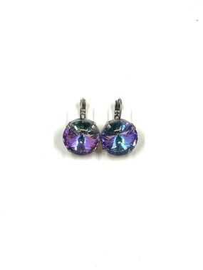 Vintage Swarovski Crystal Vitrail Light Leaver Drop Earrings
